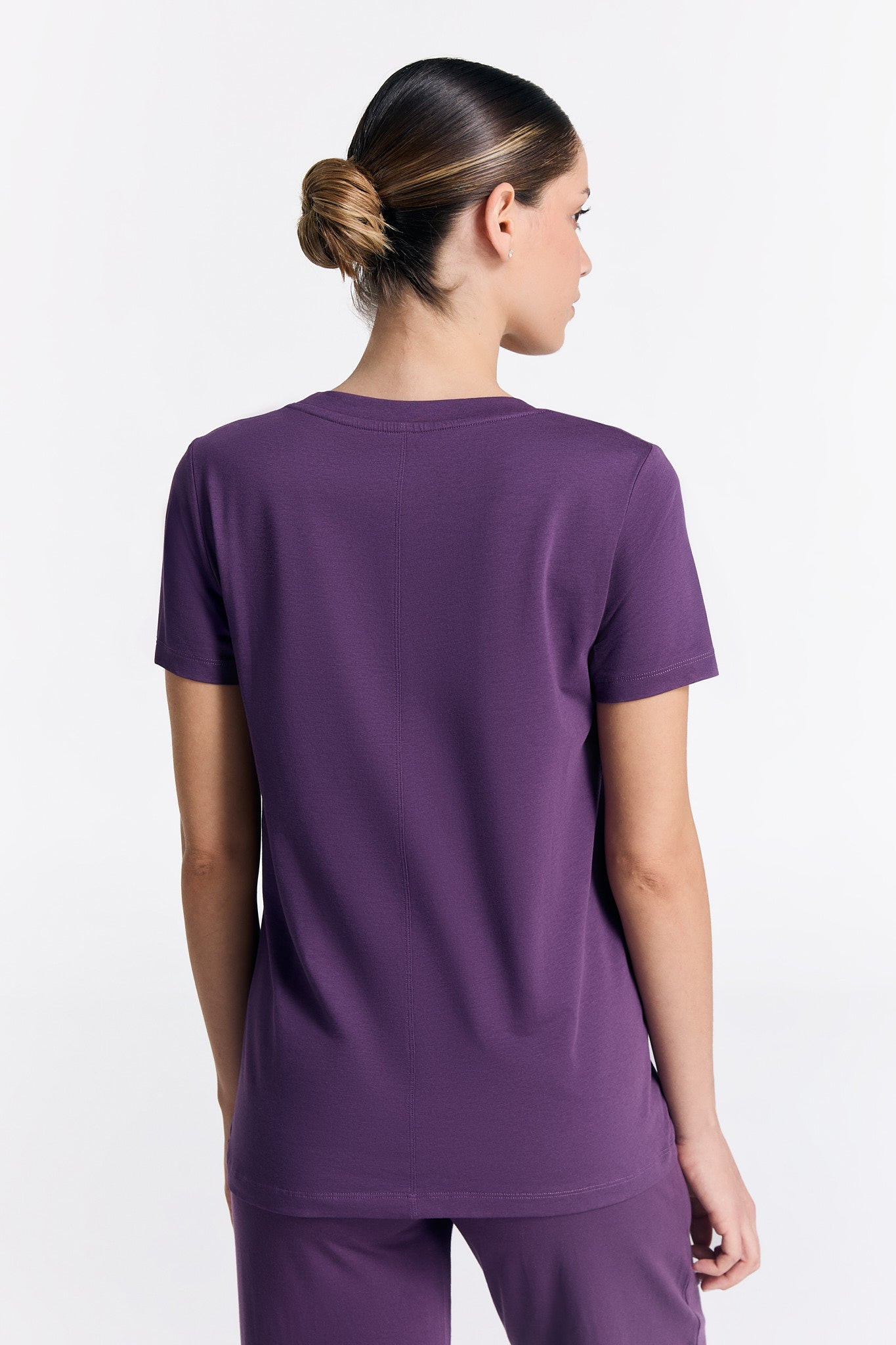 T1100-41 | TENCEL™ Active Damen Kurzarmshirt - Weinbeere
