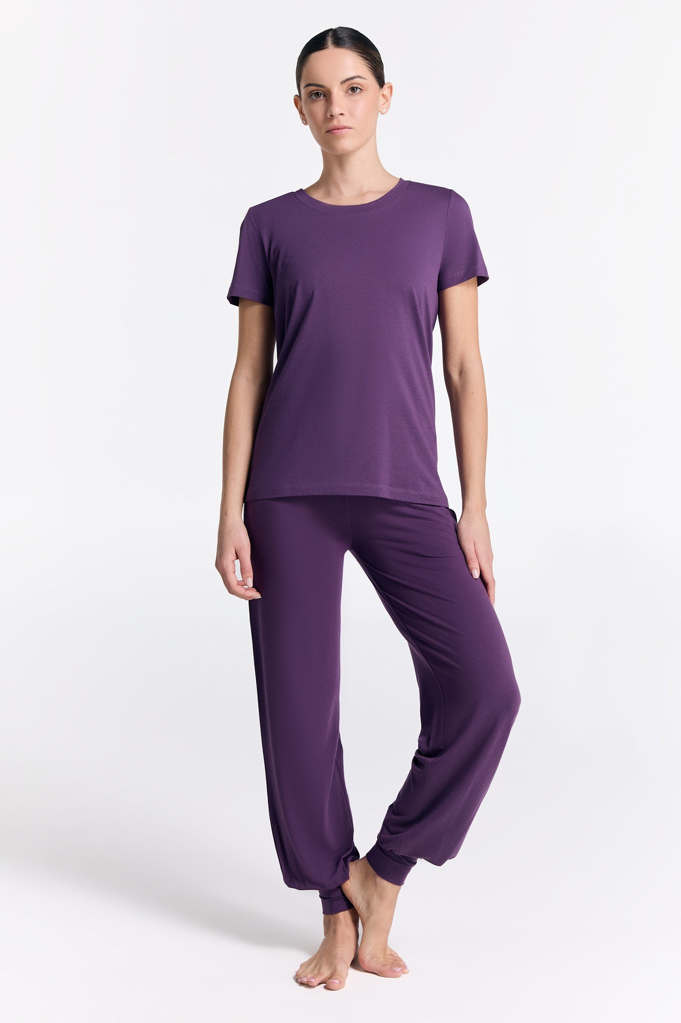 T1320-41 | TENCEL™ Intimate Damen Yoga Hose - Weinbeere