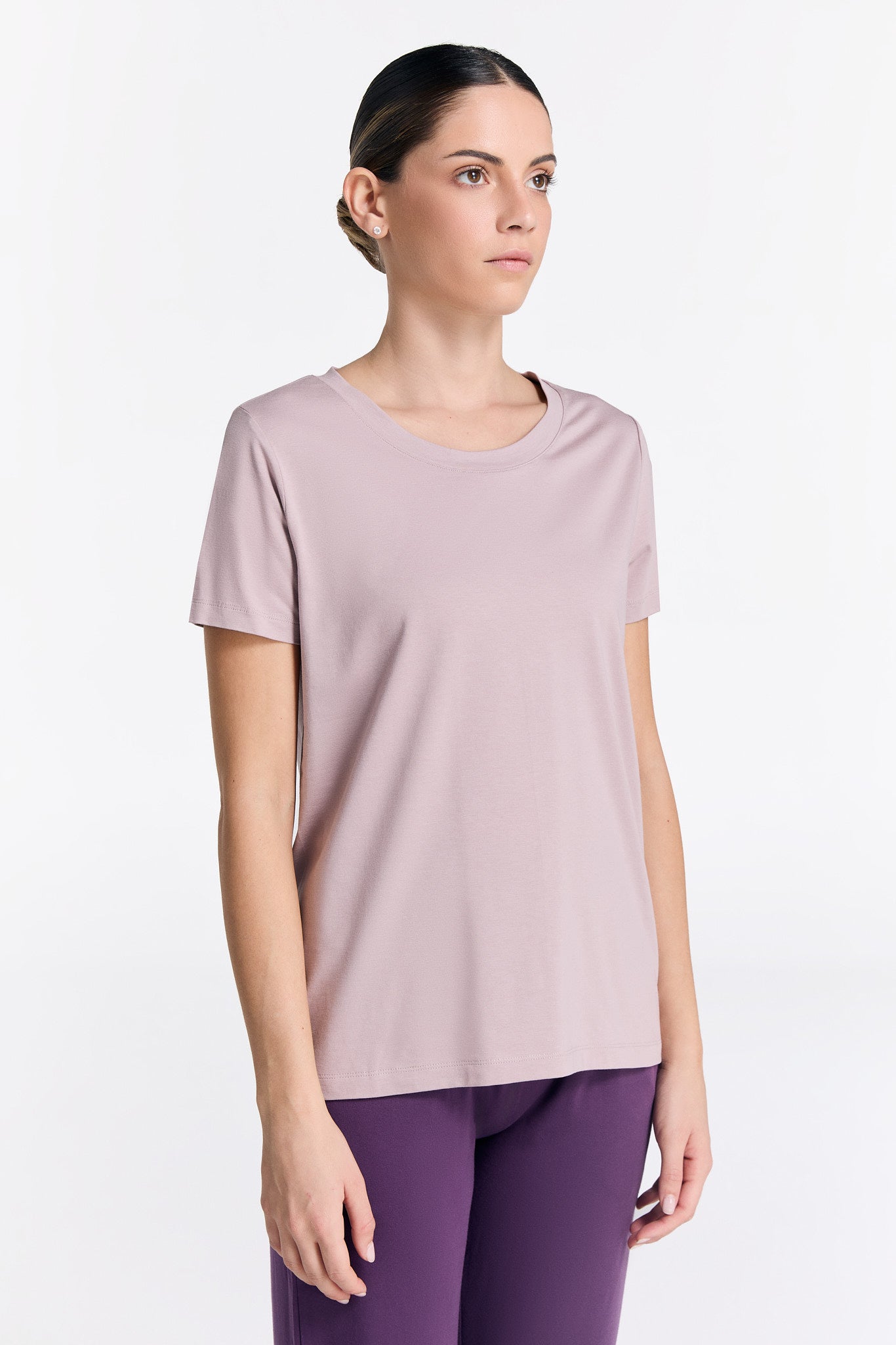 T1100-42 | TENCEL™ Active Damen Kurzarmshirt - Rosenrauch