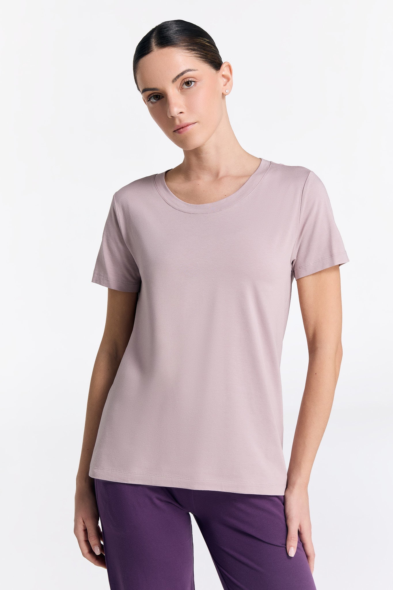 T1100-42 | TENCEL™ Active Damen Kurzarmshirt - Rosenrauch