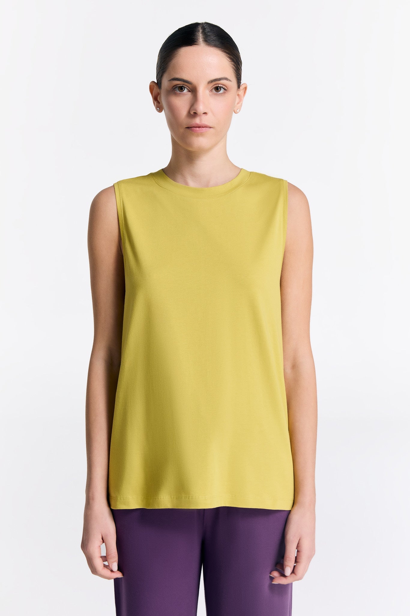 T1211-40 | TENCEL™ Active Damen Top hochgeschlossen - Lime