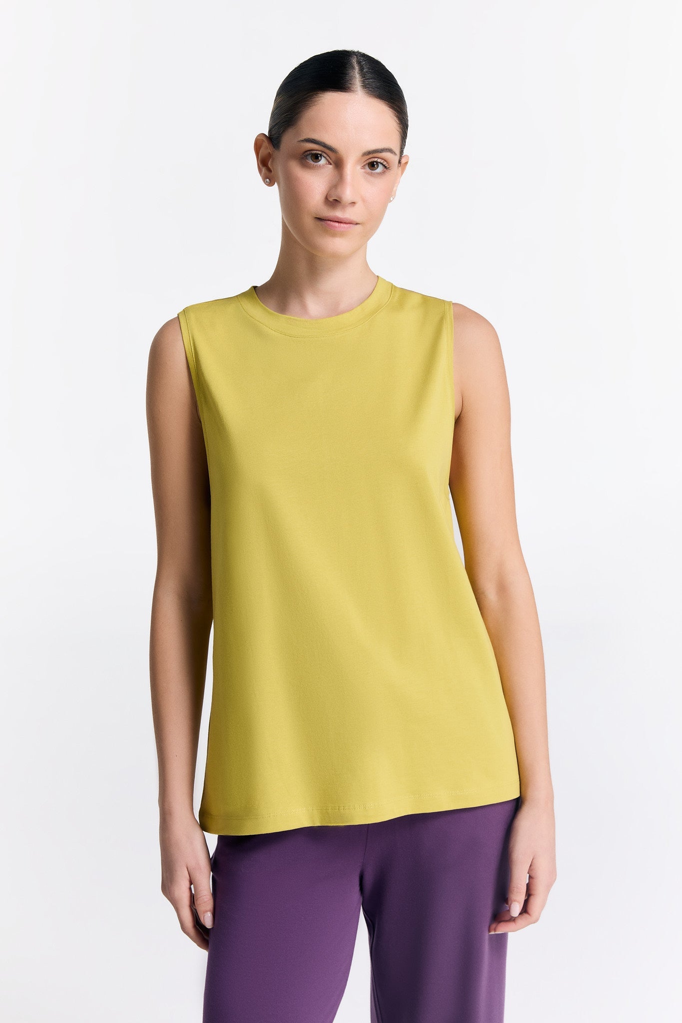 T1211-40 | TENCEL™ Active Damen Top hochgeschlossen - Lime