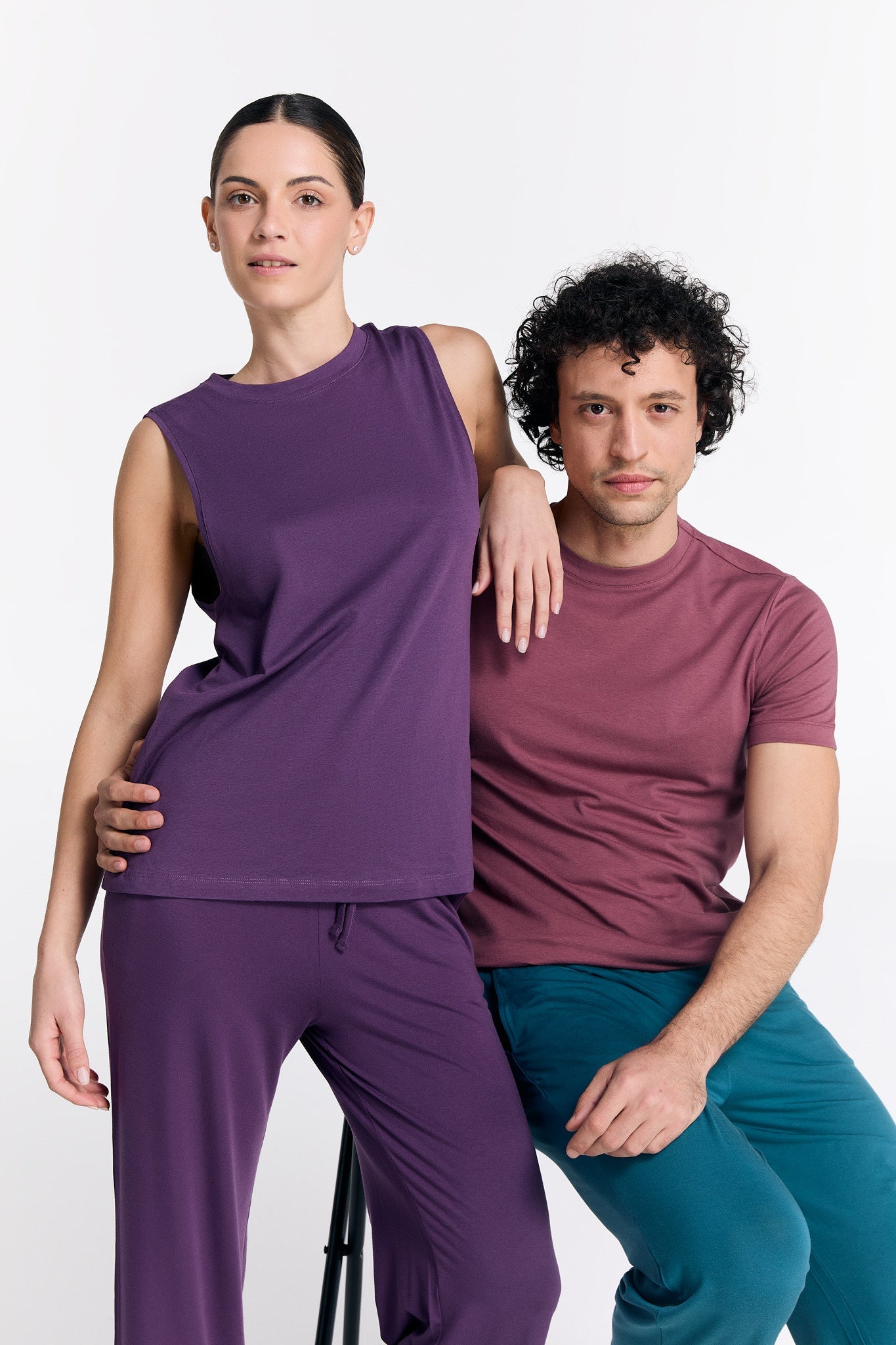 T1211-41 | TENCEL™ Active Damen Top hochgeschlossen - Weinbeere