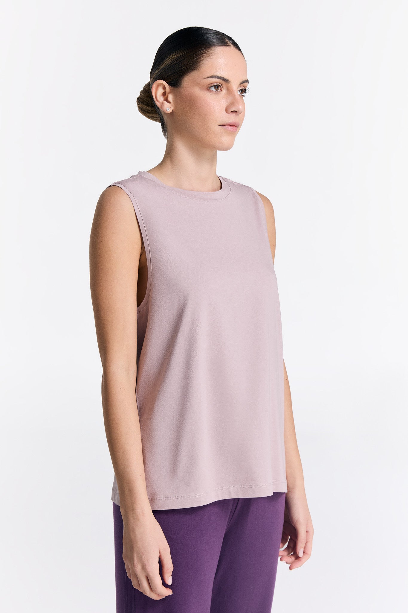 T1211-42 | TENCEL™ Active Damen Top hochgeschlossen - Rosenrauch