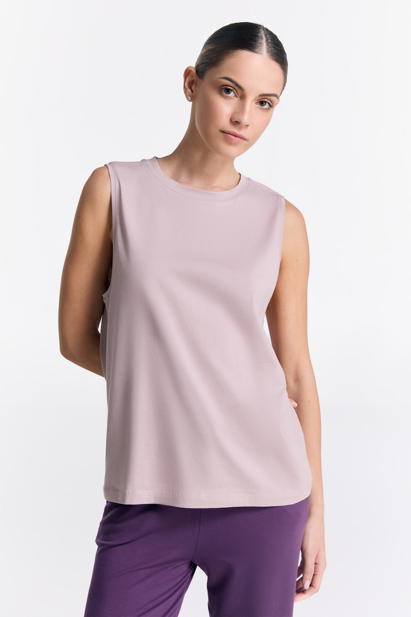 T1211-42 | TENCEL™ Active Damen Top hochgeschlossen - Rosenrauch