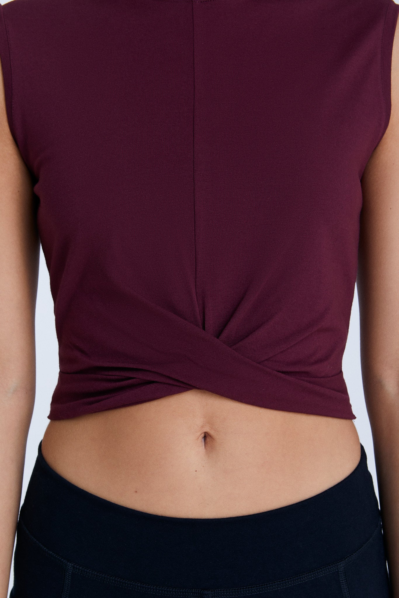 T1217-26 | Damen Twist Tanktop - Windsor Wine