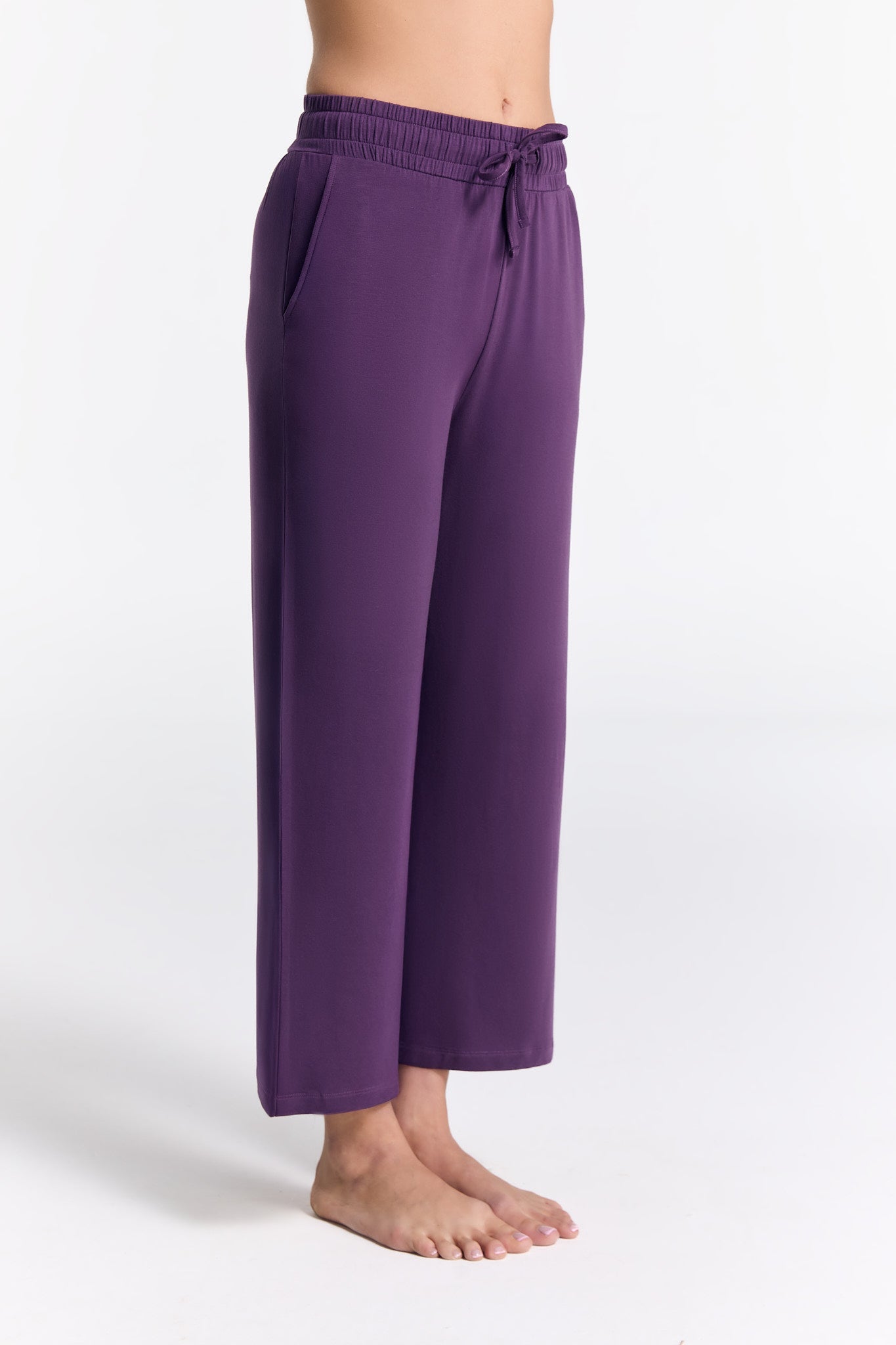 T1322-41 | TENCEL™ Intimate Damen Wide Leg Hose - Weinbeere