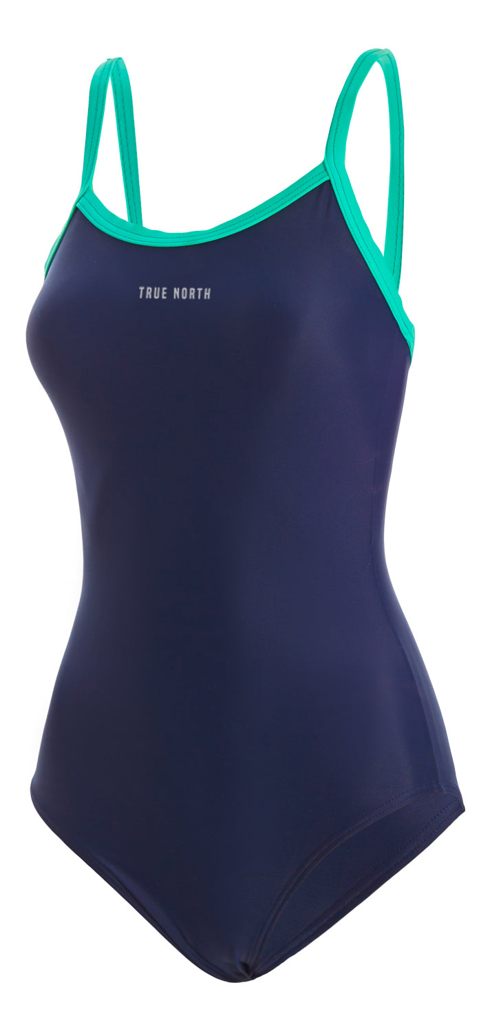 T8120-46 | Damen Sport-Badeanzug – Nachhaltig, ECONYL® Recycled, Made in EU, Schnelltrocknend - Marine