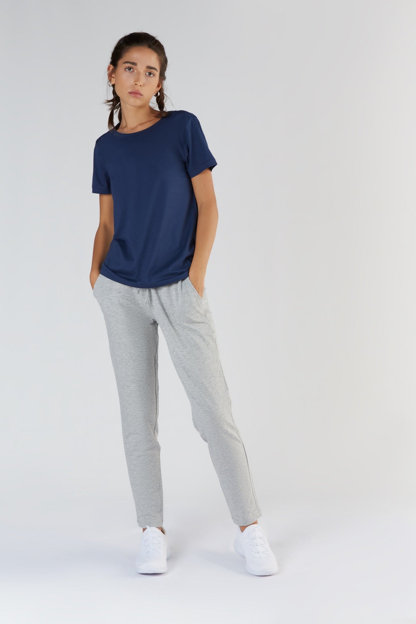 T1100-03 | TENCEL™ Active Damen Kurzarmshirt - Navy
