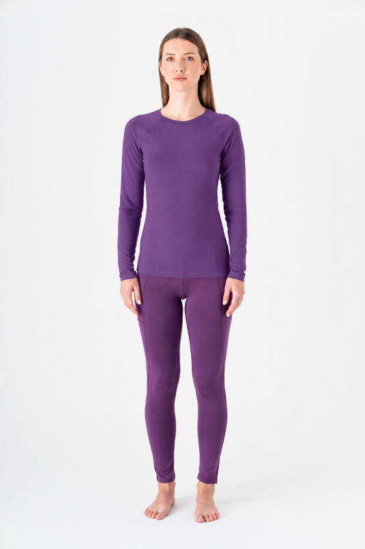 T1110-41 | TENCEL™ Active Damen Langarmshirt - Weinbeere