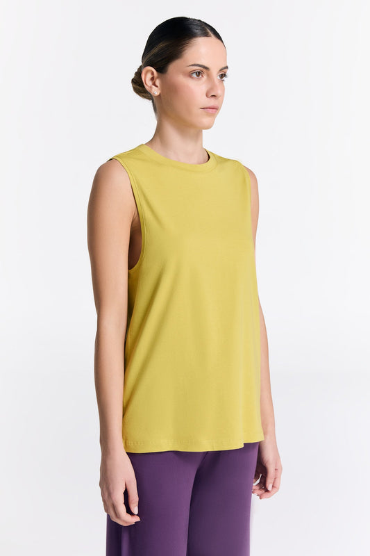 T1211-40 | TENCEL™ Active Damen Top hochgeschlossen - Lime