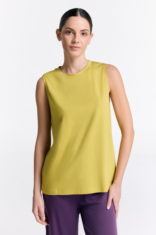 T1211-40 | TENCEL™ Active Damen Top hochgeschlossen - Lime