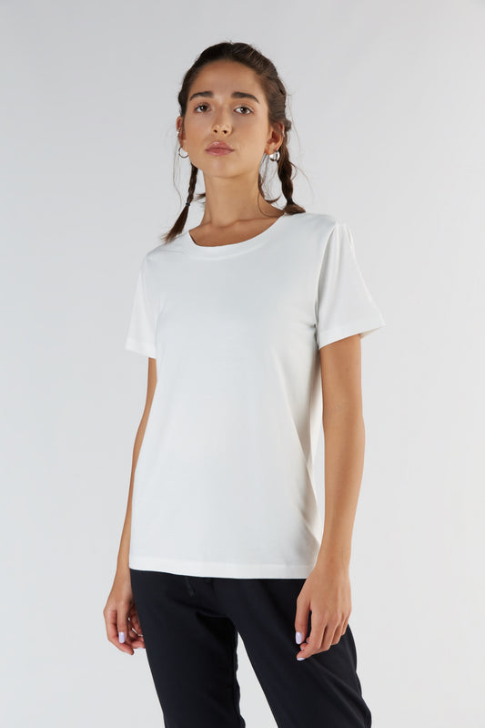 T1100-02 | TENCEL™ Active Women Short Sleeve - White