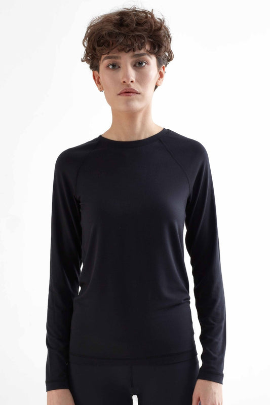 T1110-01 | TENCEL™ Active Damen Langarmshirt - Black