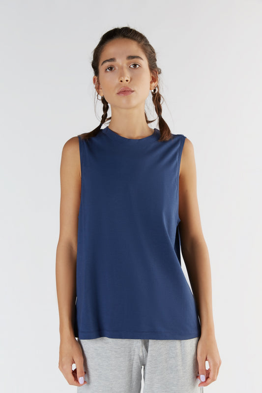T1211-03 | TENCEL™ Active Women Top hochgeschlossen - Navy