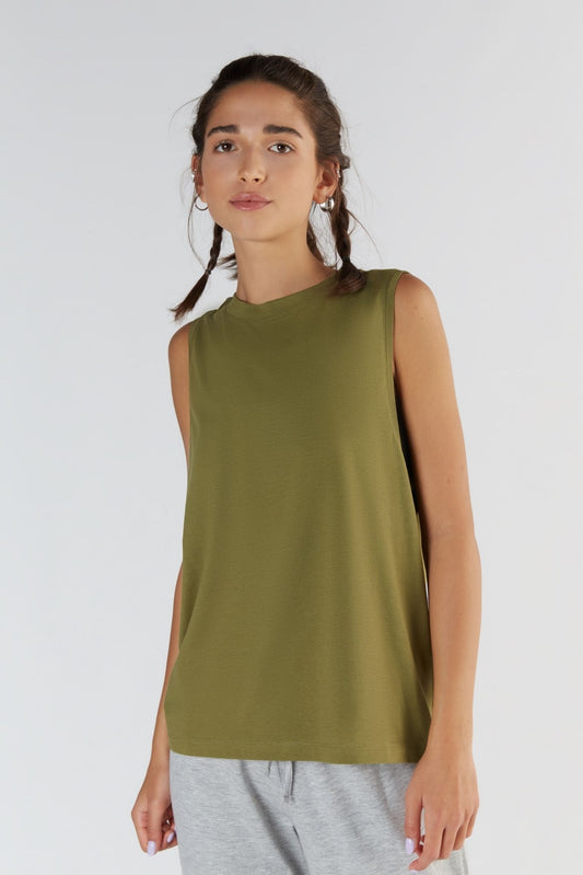 T1211-13 | TENCEL™ Active Women Top hochgeschlossen - Olive