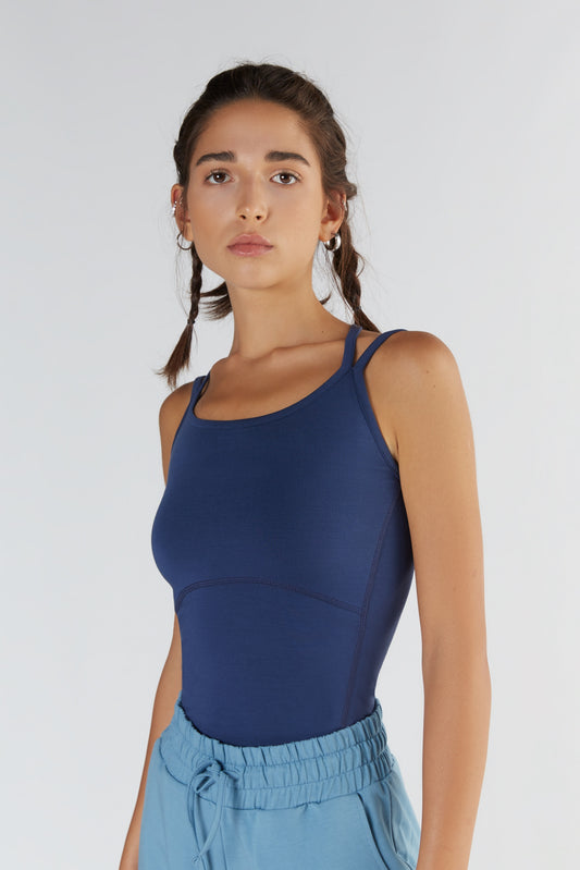 T1212-03 | TENCEL™ Active Women Spaghettiträger Top - Navy