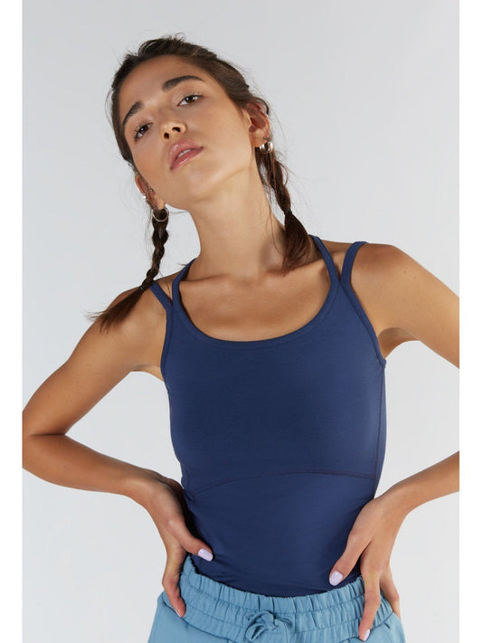 T1212-03 | TENCEL™ Active Women Spaghettiträger Top - Navy