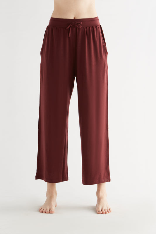 T1322-08 | TENCEL™ Intimate Damen Wide Leg Hose - Burgundy